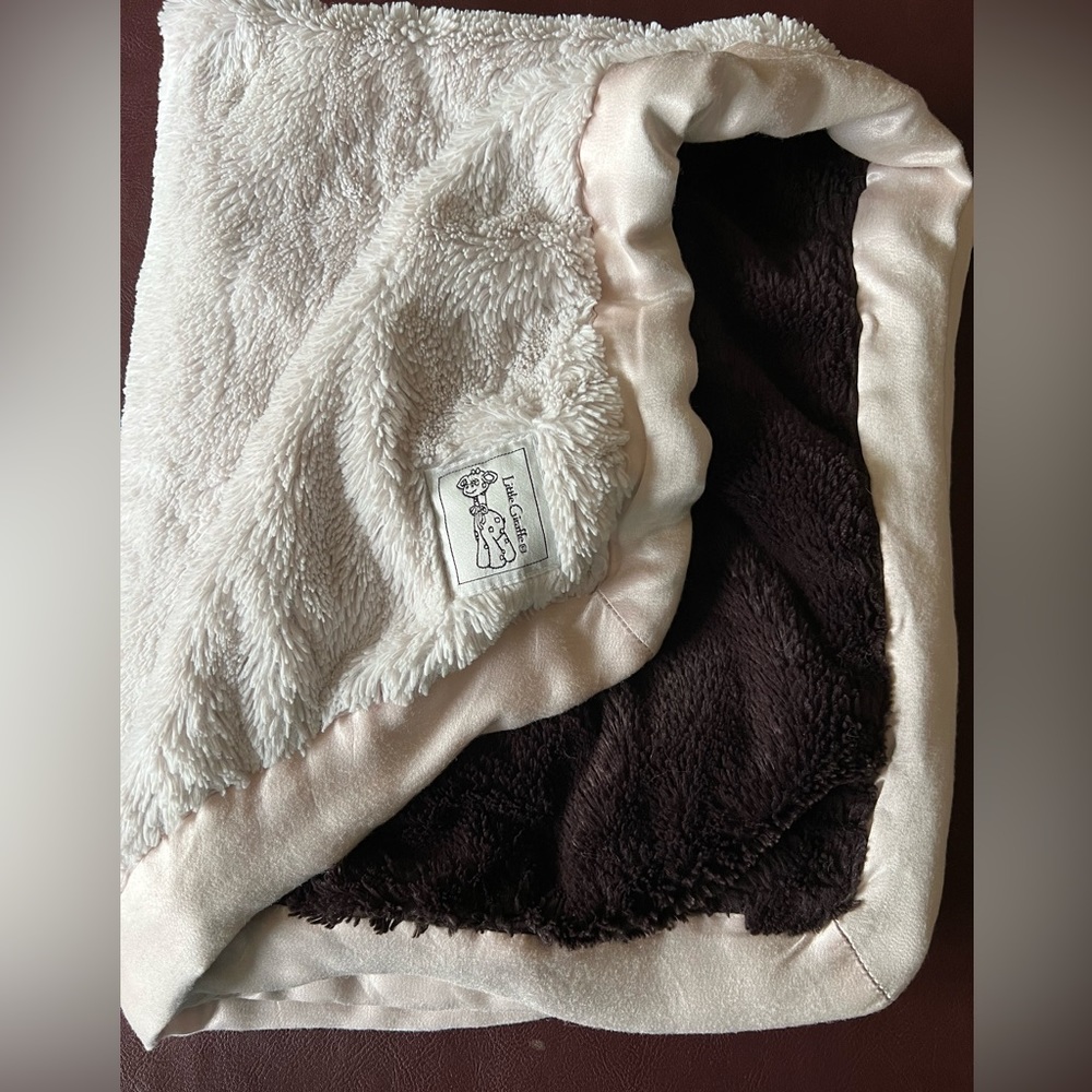 Little Giraffe Luxe Brown and Pink Blanket